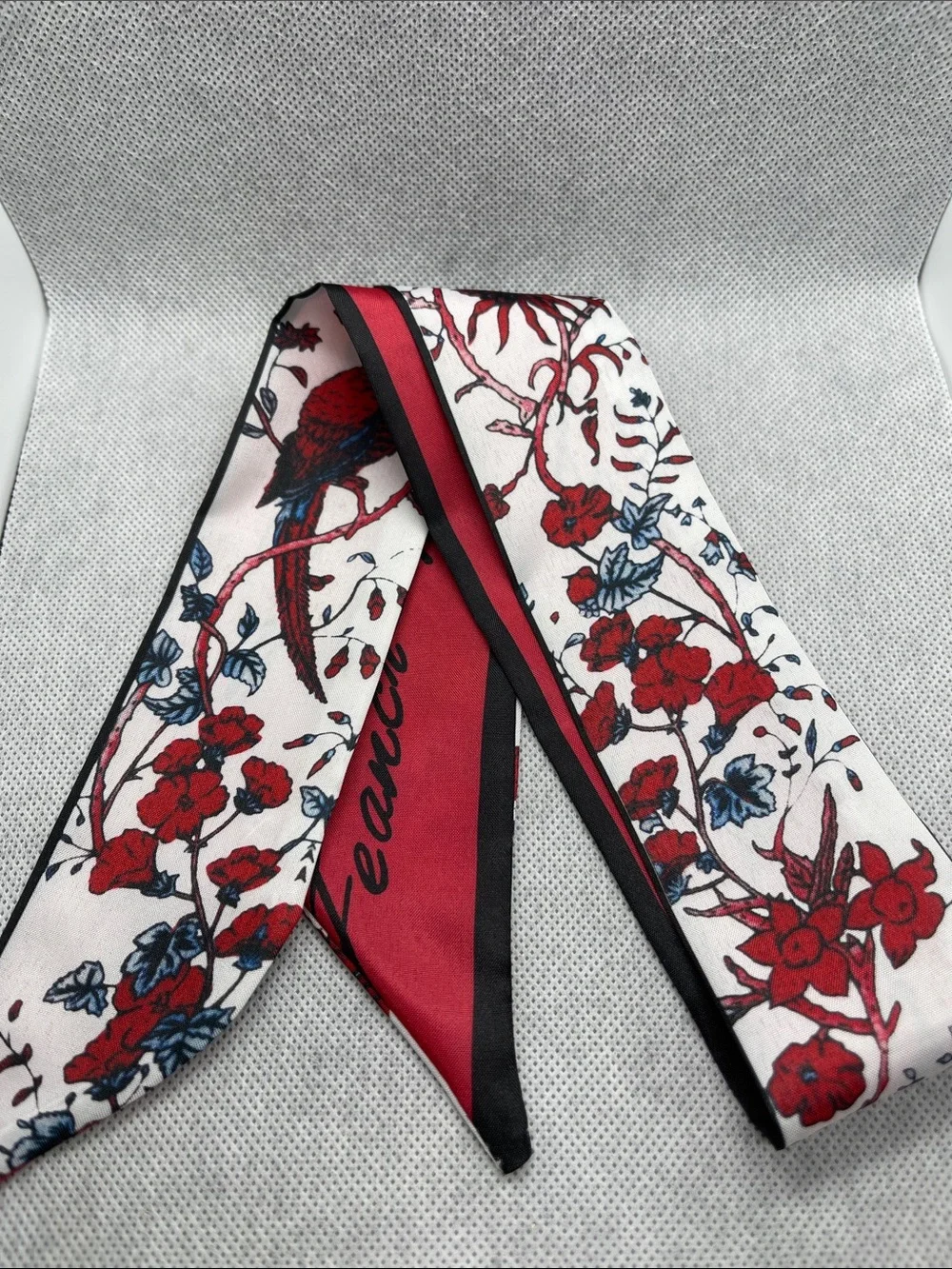 Feanco Red Floral Parrot Scarf Tie
